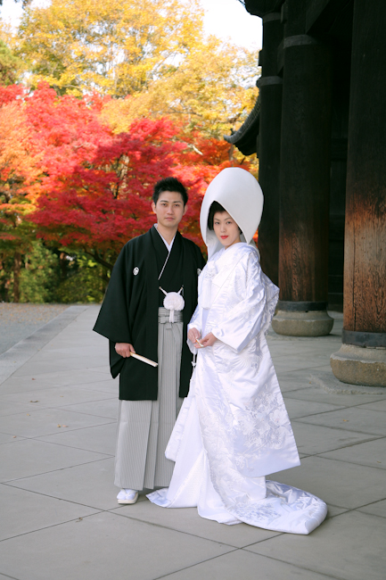 南禅寺　白無垢　綿帽子　新郎様　新婦様