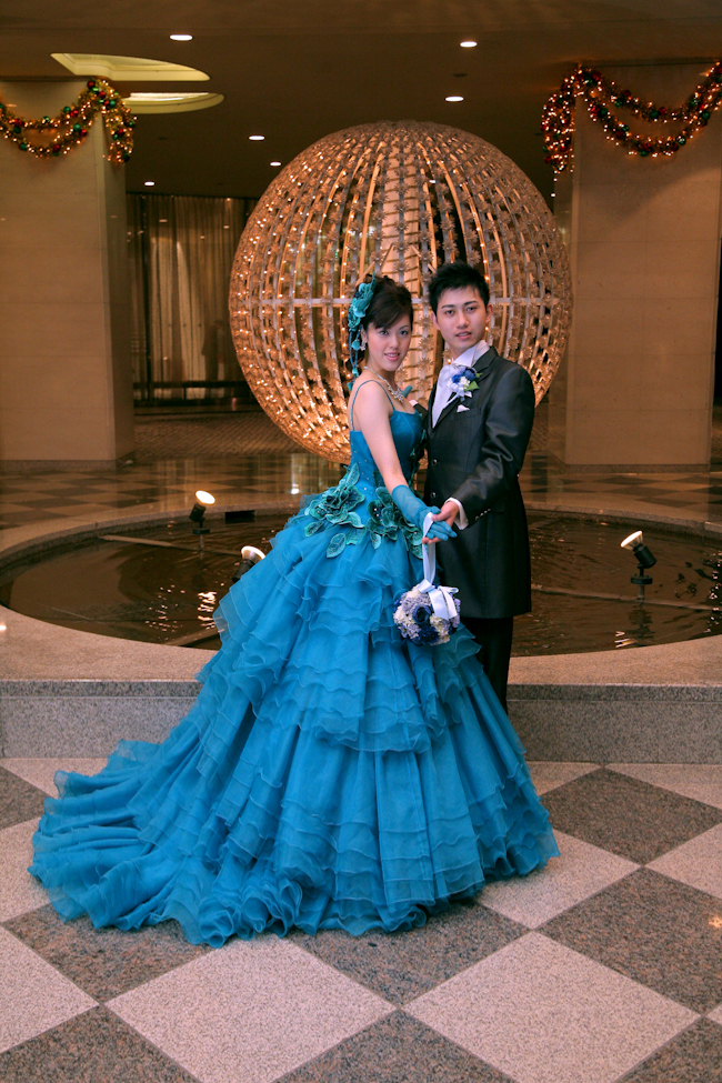 ウェスティン都ホテル京都　東館ロビー　カクテルドレス　新郎様　新婦様